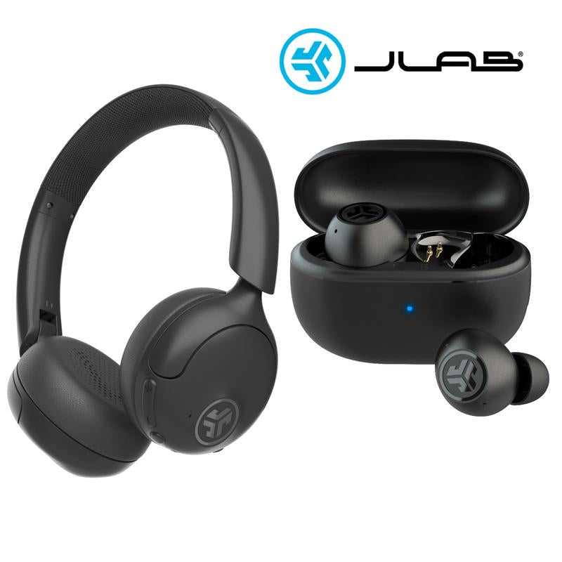 JLab GO Lux ANC Headphones + GO Pop ANC Earbuds Bundle
