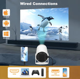 Haoye Portable Projector,5G Wifi&Bluetooth,Bt 5.2,200 Inch Screen,Built-In Speaker,Home Outdoor Video Projector with Android 11 System Projectors