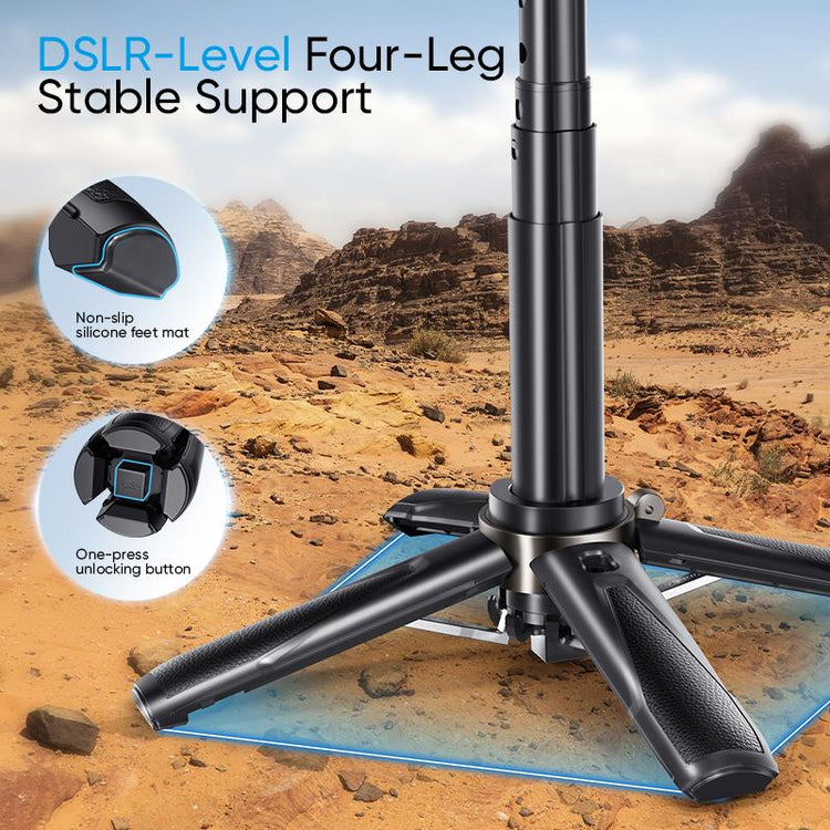 MAGIC JOHN 4-In-1 Multifunctional Magnetic Selfie Stick – 360° Rotation, Compact & Stylish, with Wireless Bluetooth Control, Magnetic Phone Holder for Selfies/Video Recording/Vlogging, Compatible with Most Phone Modes