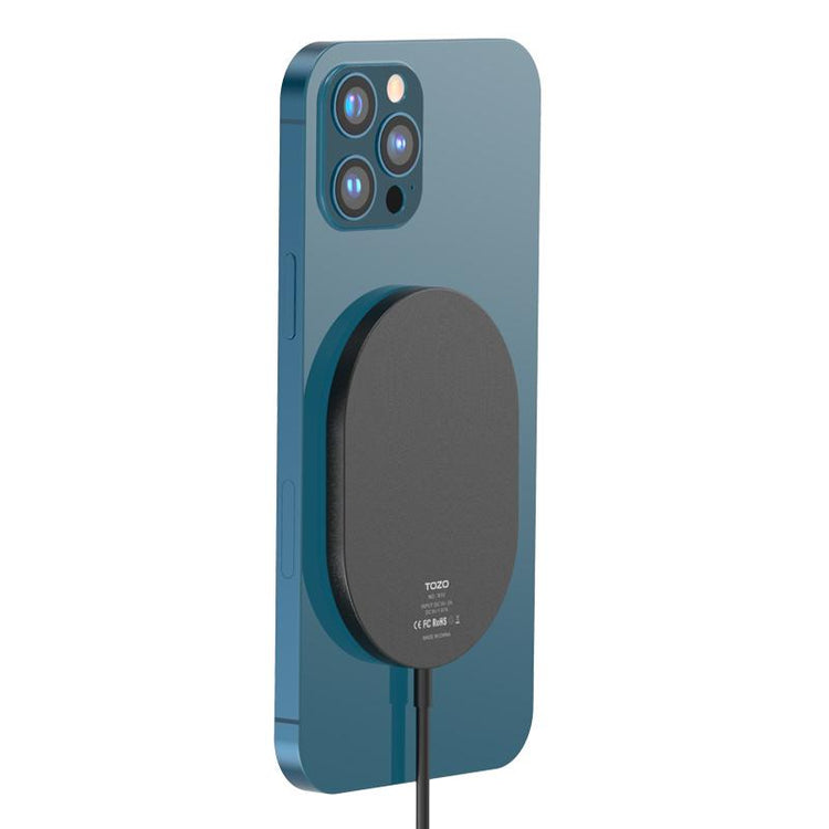 TOZO W10 Magnets Wireless Charger & USB C Charger Aviation Aluminum Computer Numerical Control Technology Fast Charging Compatible for Iphone Series Black Cellphone Smartphone Electronic Mobile Cellphone Smartphone Magnetic