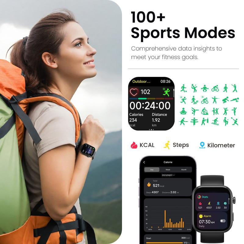 TOZO S6 Smartwatch Ultra-Clear AMOLED Screen Dynamic Bluetooth Call,Sports Modes Fitness Watch Activity Tracker with Heart Rate/Sleep Oxygen Monitor IP68 Waterproof Dustproof Smartphone Wristwatch Devices Wearable Pedometer Weather Updates Workout