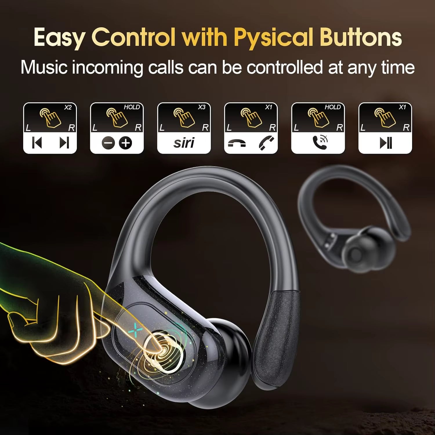 Original  HD65 TWS Bluetooth V5.4 Headphones Wireless LED Digital Display Earphones Noise Reduction Waterproof Headset New