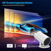 [Summer Deals] Nerunsa Mini Projector Portable Projector 4K 1080P Full HD Support, Smart Projector 5G Wifi 6 BT5.0 Auto Horizontal Correction, 360° Rotatable Outdoor Projector for Phone/Tv Stick/Laptop
