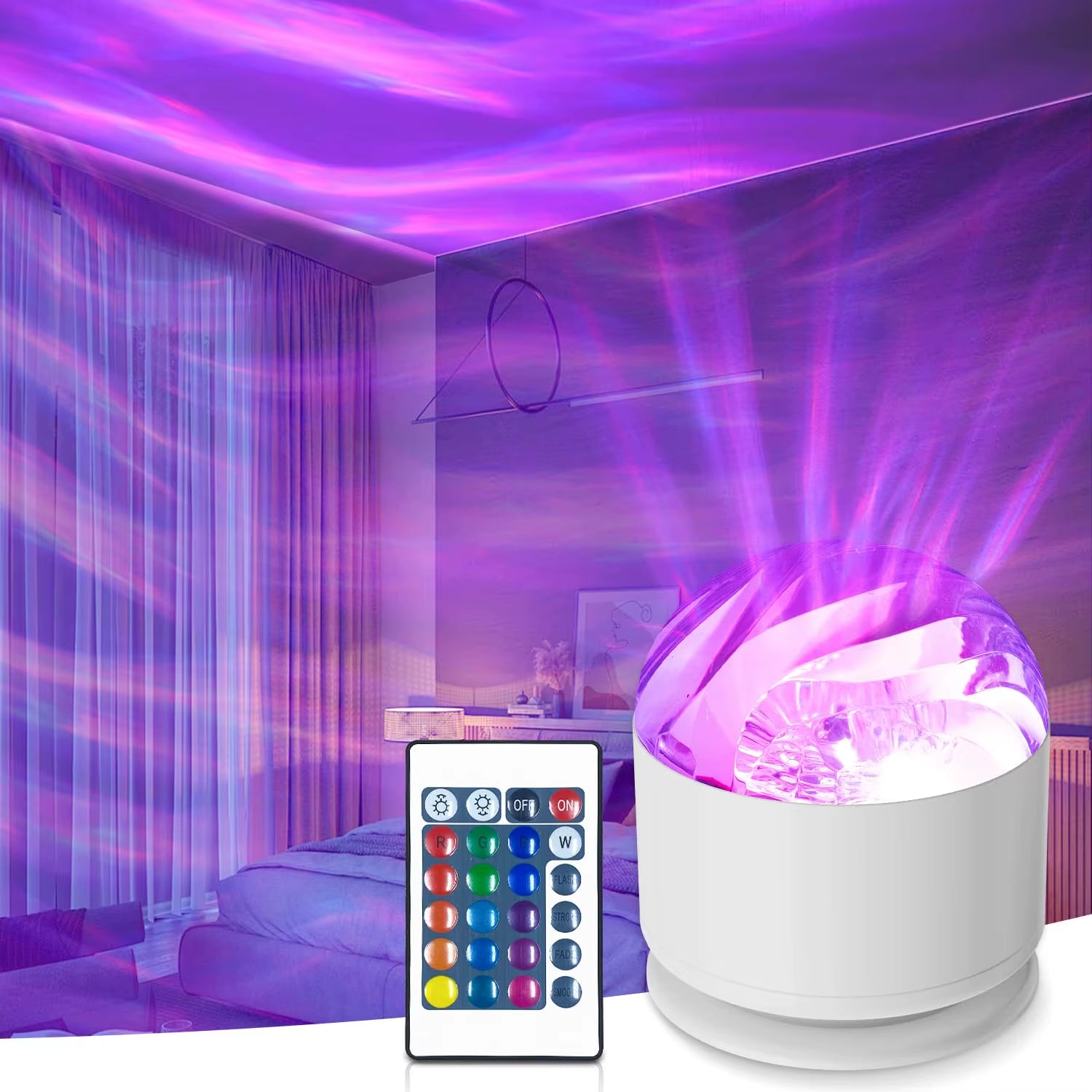 LED Night Light USB Plug-In Starry Sky Remote 16Color RGB Galaxy Projector Light for Kids Room Party Decor Auto Rotate Show Lamp