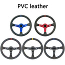 Universal 350MM Suede Steering Wheel Leather Steering Wheel Drift Racing Steering Wheel Type High Quality Suede/Pvc Style
