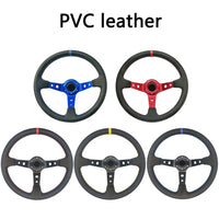 Universal 350MM Suede Steering Wheel Leather Steering Wheel Drift Racing Steering Wheel Type High Quality Suede/Pvc Style