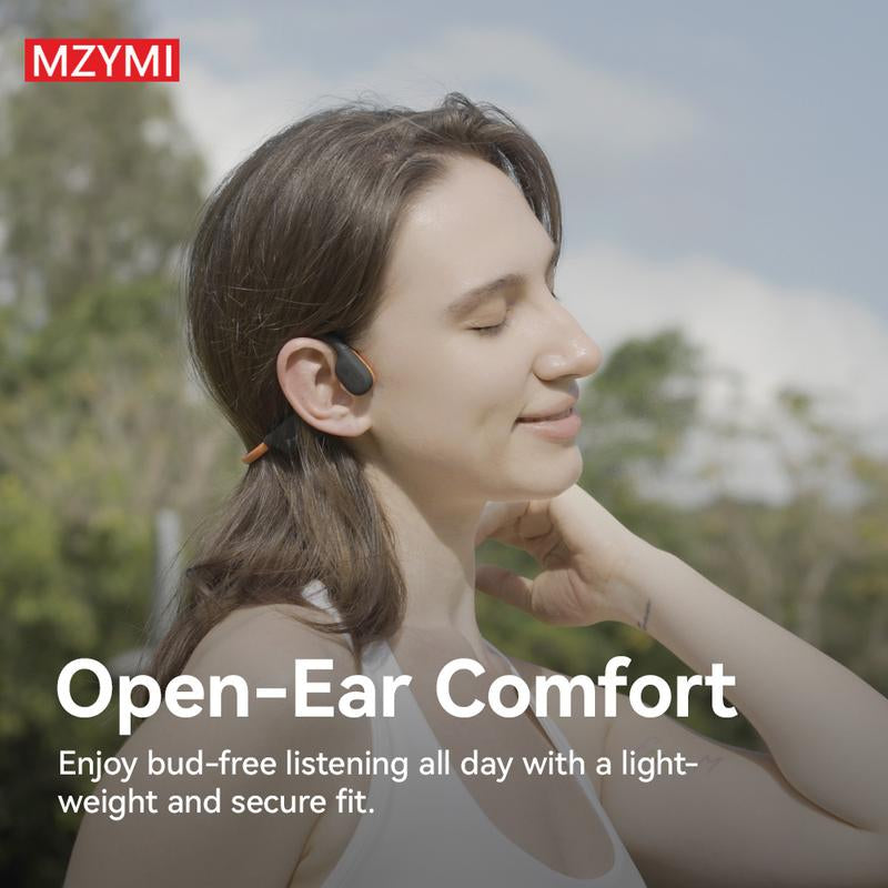 MZYMI 18H Ultra Long Battery Life Open-Ear Wireless Bone Conduction Sport Headphones - Wireless Earphones for Workouts and Running