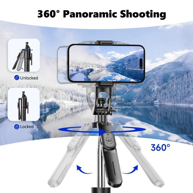 67" Phone Tripod Selfie Stick with Remote,Portable Extendable Aluminum Selfie Stick Phone Stand Compatible with Cell Phone/Camera/Ring Light/Dji/Gopro
