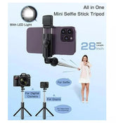 Selfie Stick Tripod with Remote Control, Bluetooth- Selfie Portable Tripod Stand Phone Holder Compatible with Iphone Samsung Alloy Aluminum