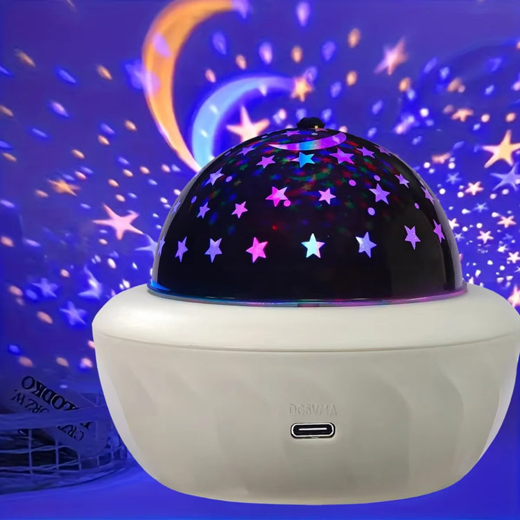 Galaxy Projector Night Light illuminating a starry sky with vibrant colors and auto-rotating effects.