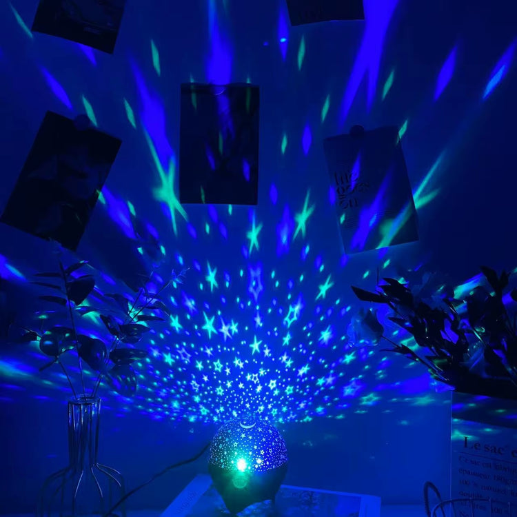 Star Projector Night Lights for Kids Starry Sky Moon Effect Atmosphere Light 360° Rotation for Bedroom Party Decor Birthday Gift