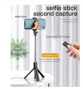 Selfie Stick Tripod with Remote Control, Bluetooth- Selfie Portable Tripod Stand Phone Holder Compatible with Iphone Samsung Alloy Aluminum