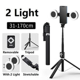 New 6 in 1 Selfie Stick with Fill Light, 67" Phone Tripod & Wireless Remote Page Turner,Bluetooth Camera Video Recording Remote,Music Control, for Iphone ,Ipad ,Ios,Android