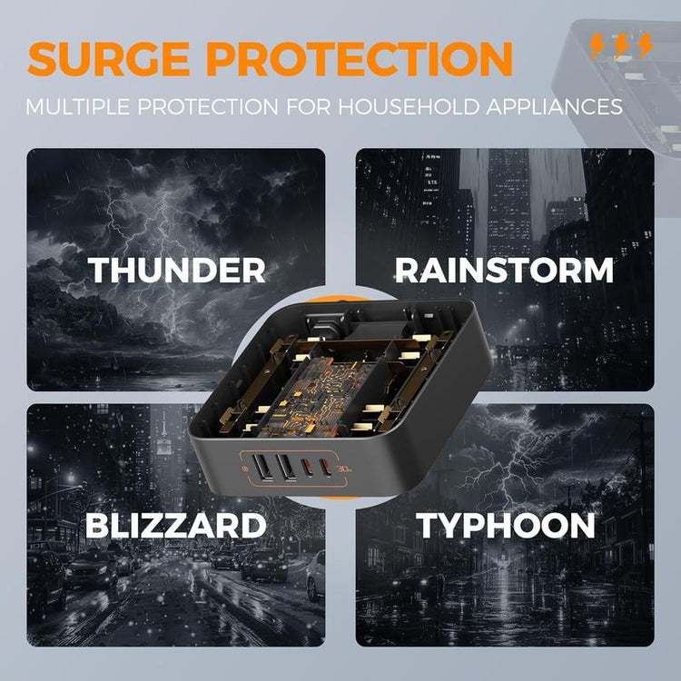 TESSAN Flat Plug Surge Protector Power Strip, 30W Fast Charging Station, 5FT Flat Extension Cord with 4 Outlets & 4 USB C, Wall Mount Compact Desk Charging Station for Office, Dorm, Home Essentials