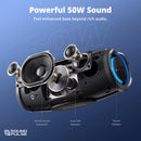 Mirtune S100 Speaker 50W Bluetooth Speaker with IPX7 Waterproof, APP Control, Built-In Powerbank & Retractable Handle