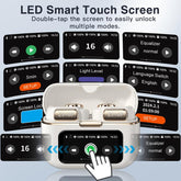 ZIHNIC S12 Open Earbuds, Wireless Headphones, LED Lights Touchscreenlight-Weight Earbuds Built-In Microphone, Power Digital Display,Stable Fit, Fast Charge ,36 Hours Playtime,Fast Pair,Clear Sound,Sweatproof,Charging Case, Android/Ios