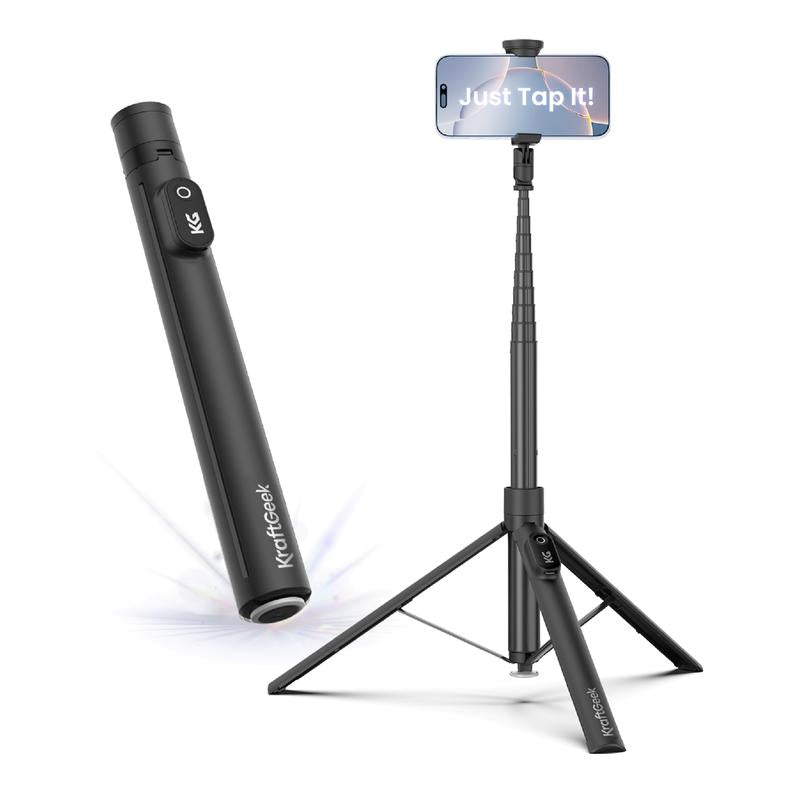 Automatic Selfie Stick Tripod – 66″ Telescopic iPhone &amp; Smartphone Stand with Remote