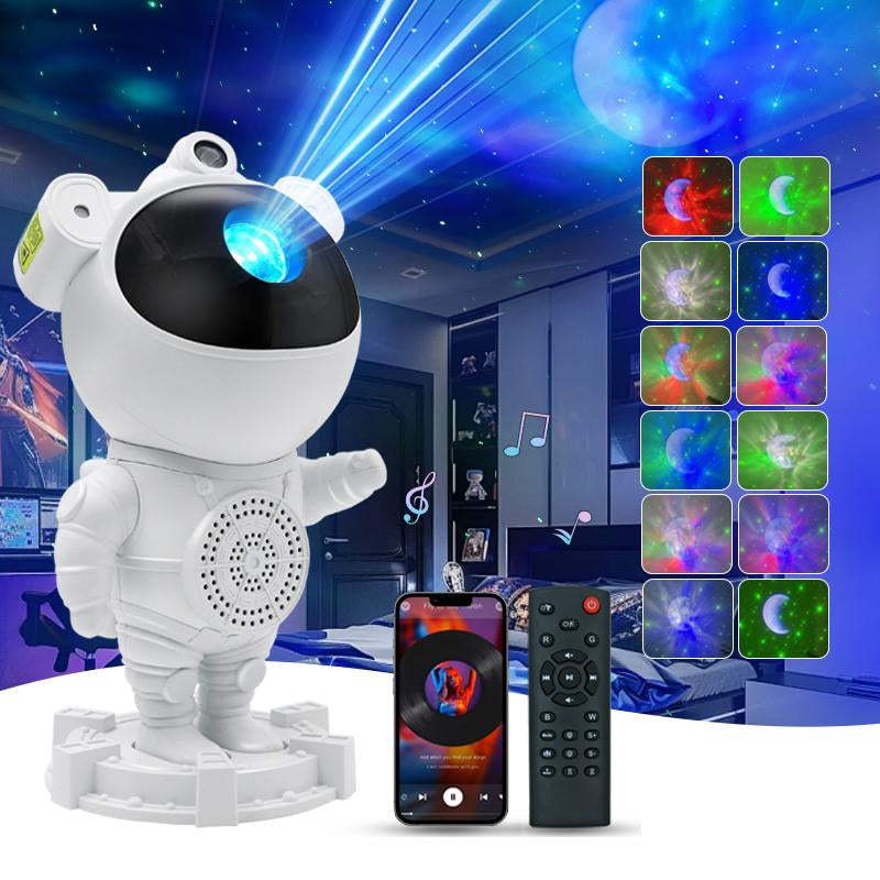 Astronaut Galaxy Projector Star Projector Bluetooth Speaker White Noise Star Moon Galaxy Lights for Bedroom with Timer Remote Nebula Night Light 360° Adjustable Starry Space Ceiling Lamp
