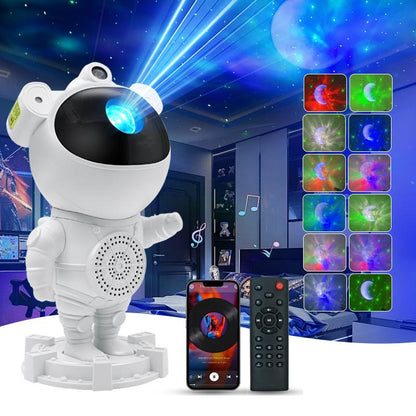 Astronaut Galaxy Projector Star Projector Bluetooth Speaker White Noise Star Moon Galaxy Lights for Bedroom with Timer Remote Nebula Night Light 360° Adjustable Starry Space Ceiling Lamp