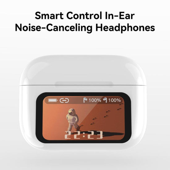 Smart Display Earbuds Case | Bluetooth 5.3 Wireless Noise-Canceling Earbuds | Perfect Gift-Ready High Quality Headphones Audio Headphones Bluetooth Noisecancellingheadphones