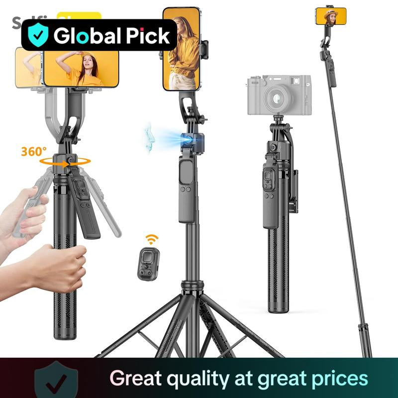Face‑Tracking Selfie Stick Tripod – 4‑Foot USB Rechargeable with Remote