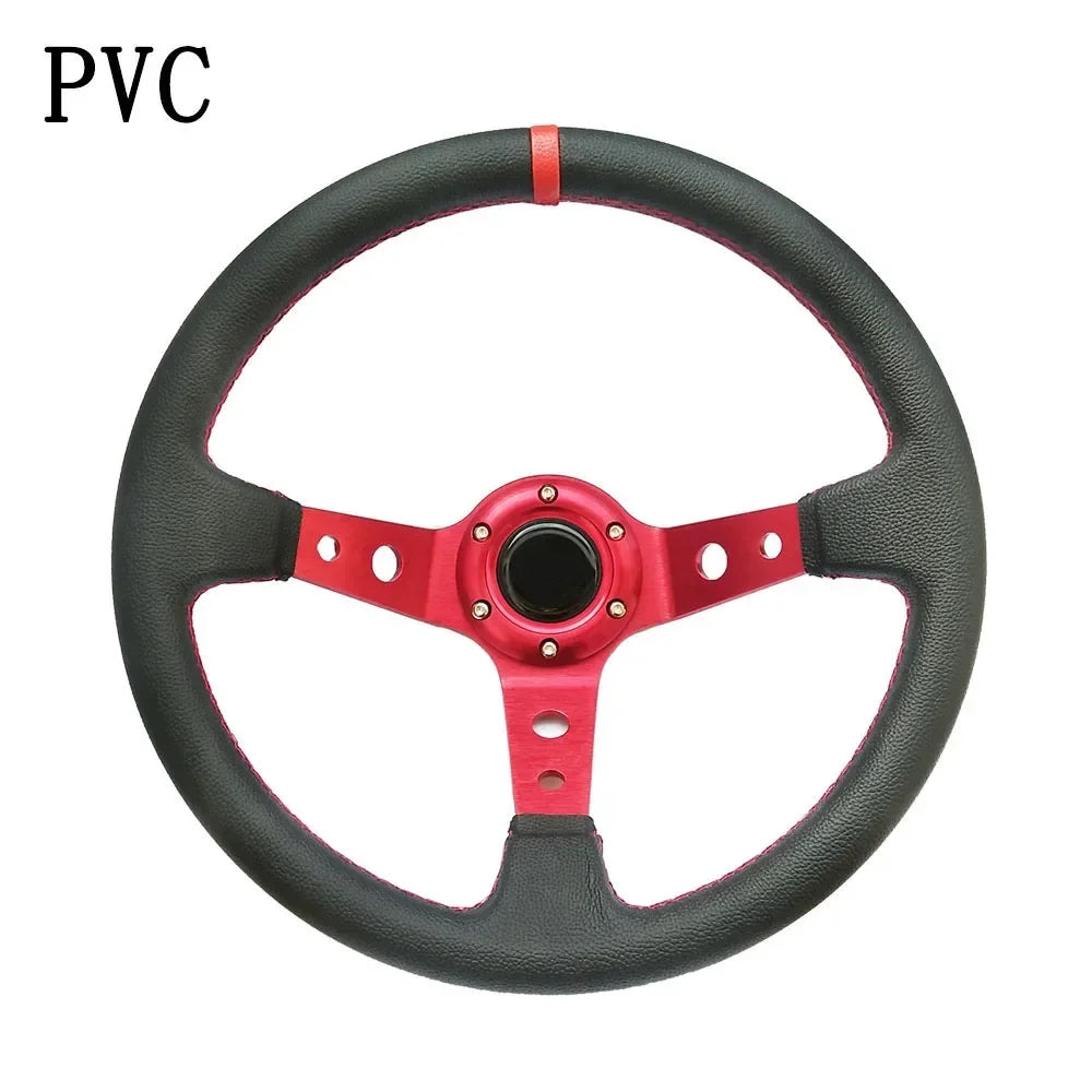 Universal 350MM Suede Steering Wheel Leather Steering Wheel Drift Racing Steering Wheel Type High Quality Suede/Pvc Style