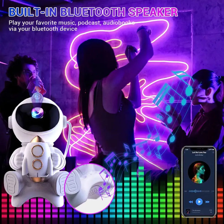 Astronaut Design Projector Night Light, USB Rechargeable Galaxy Projector Light with Remote Control, Decorative Light for Bedroom, Living Room, Home Decor