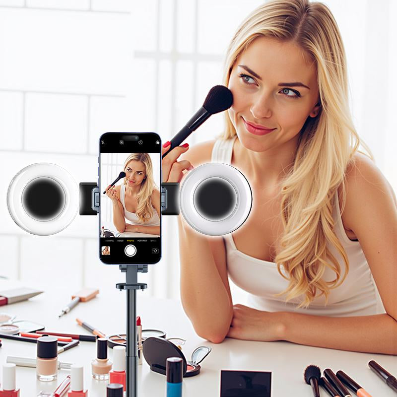 68" Selfie Stick Tripod with Selfie Screen Monitor,Wireless Remote,Light, Phone Holder,Using Phone Rear Camera for Selfie Vlog Live Stream Tiktok， Extendable Cell Phone Tripod, Compatible with Iphone Android Phone Cellphone Smartphone