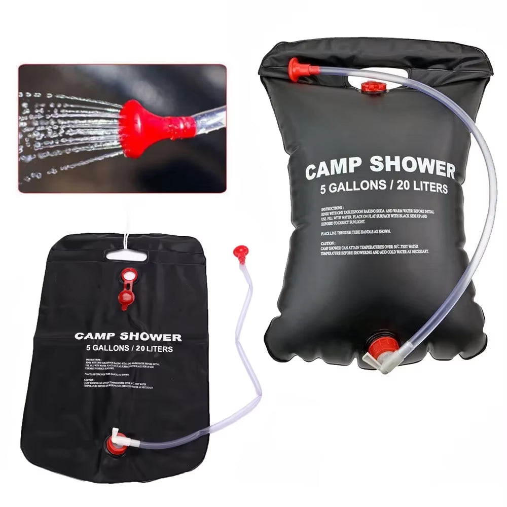 20L Portable Solar Shower Bag | Eco-Friendly Heated Shower for Camping & Travel