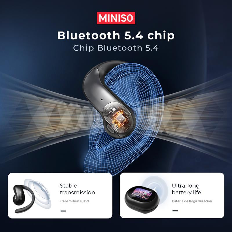 MINISO MS188 Open Ear Headphones Wireless Earphones,Ows Bluetooth 5.4 Earphones Comfortable Wear Touch Control Electronic Headphones(For Kevin)