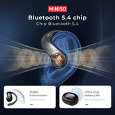 MINISO MS188 Open Ear Headphones Wireless Earphones,Ows Bluetooth 5.4 Earphones Comfortable Wear Touch Control Electronic Headphones(For Kevin)