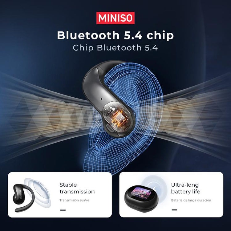 MINISO MS188 Open Ear Headphones Wireless Earphones,Ows Bluetooth 5.4 Earphones Comfortable Wear Touch Control Electronic Headphones(For Kevin)