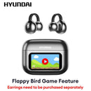 HYUNDAI M100 Clip-On Ear Headphones with Audio-Visual Touch Screen, Wireless Audio Headphones for Music & Phone Calls, Sport Waterproof & Sweatproof, with 2025 Bluetooth 6.0 for Faster, Stable Connection & Low Power Use