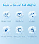 68" Selfie Stick Tripod with Selfie Screen Monitor,Wireless Remote,Light, Phone Holder,Using Phone Rear Camera for Selfie Vlog Live Stream Tiktok， Extendable Cell Phone Tripod, Compatible with Iphone Android Phone Cellphone Smartphone
