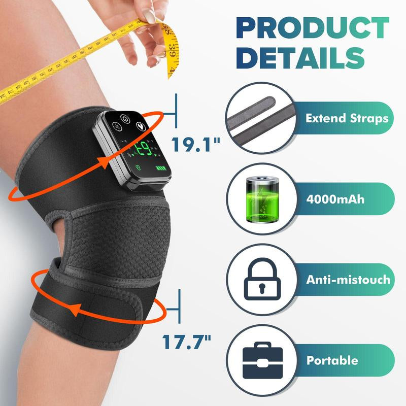 Heated Vibration Knee Massager Intelligent Knee Shoulder Pad Hot Compress USB Charging Pad, New Year & Winter Gift, Christmas Gift, Stocking Fillers, Massagers