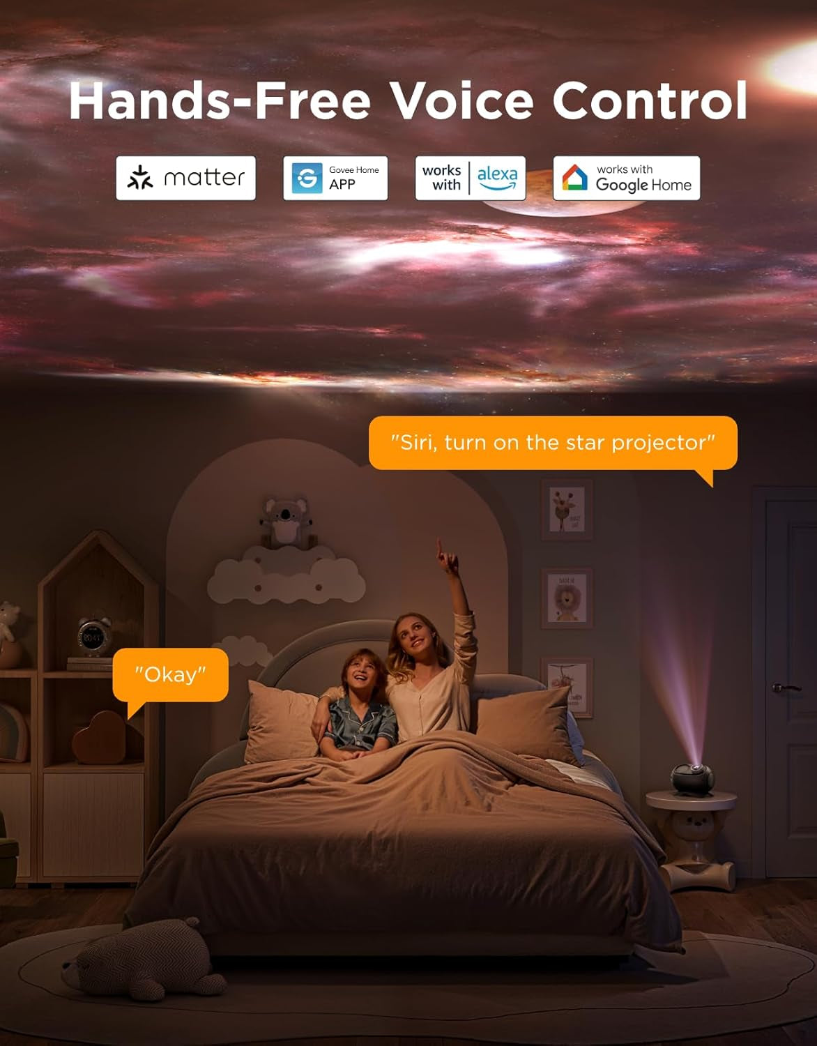 planetarium style galaxy projector room decor