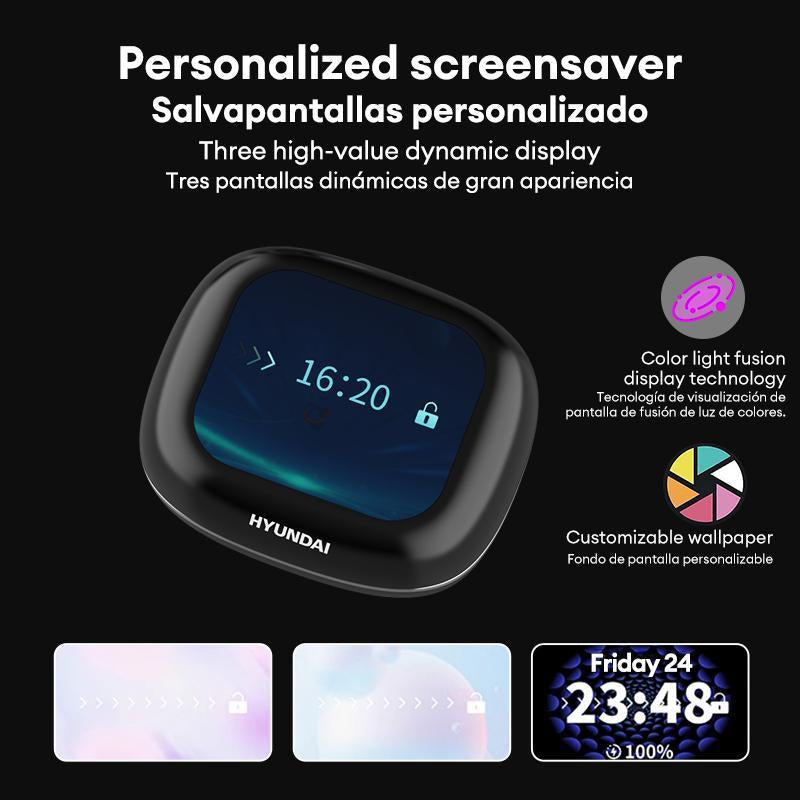 Hyundai Ear Buds - Headphones Bluetooth with Dual-Fold Design, Noise Isolation - 145H Playtime Wireless Earbuds Bluetooth 6.0, IPX5 Waterproof & Sweatproof Wireless Headphones, Headset Ideal Traveling Gadgets & Electronic Gifts for Men and Women