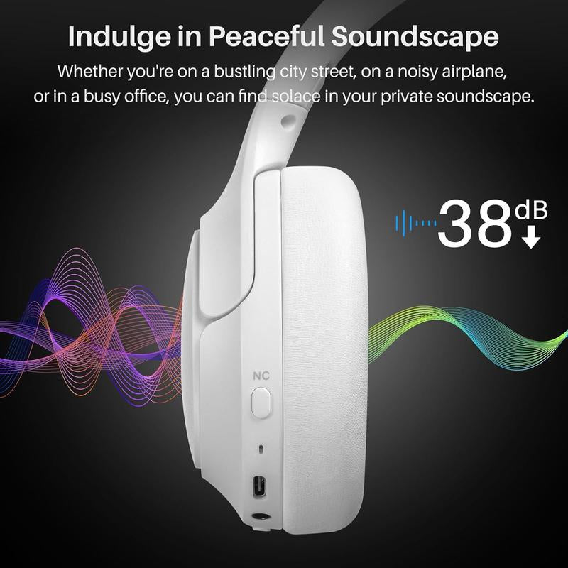 TOZO-HT2 Hybrid Active Noise Cancelling Headphones, Wireless over Ear Bluetooth Headphones Fathersdaygift Headset Audio Electronic Earbud Traveling Gadgets Gym Noisecancellingheadphones