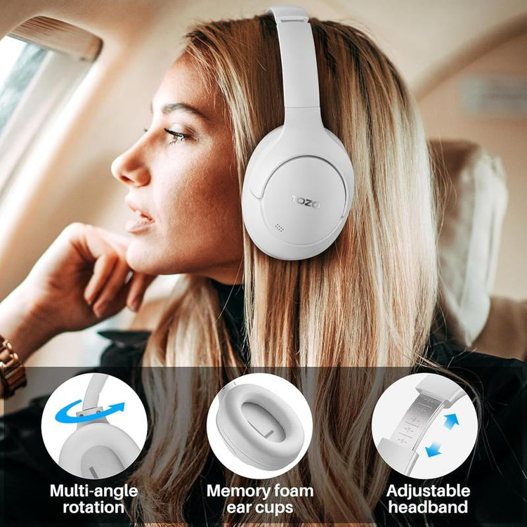 TOZO-HT2 Hybrid Active Noise Cancelling Headphones, Wireless over Ear Bluetooth Headphones Fathersdaygift Headset Audio Electronic Earbud Traveling Gadgets Gym Noisecancellingheadphones
