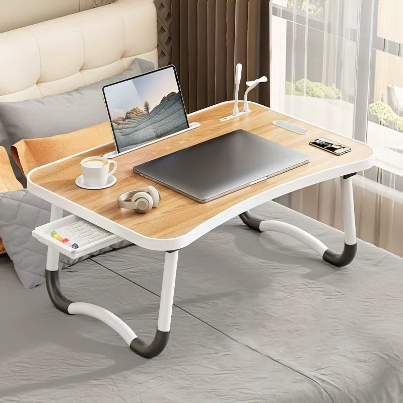Portable Laptop Desk with USB Light and Adjustable Height – Foldable Laptop Table for Comfort