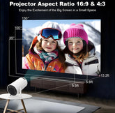 Haoye Portable Projector,5G Wifi&Bluetooth,Bt 5.2,200 Inch Screen,Built-In Speaker,Home Outdoor Video Projector with Android 11 System Projectors