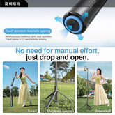 RTAKO 60"Portable Selfie Stick Tripod with Remote，One Click Open, Wireless Remote Included.For Cellphone.
