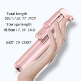 Portable Telescopic Selfie Stick Tripod with Remote Control, Bluetooth-Compatible Selfie Tripod Stand, Universal Extensible Wireless Selfie Tripod, Smartphone Cellphone Selfie Tripod for Recording, Travel Tripod