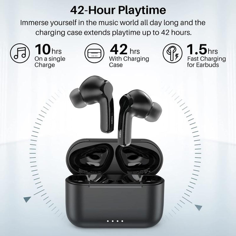 TOZO NC2 Wireless ANC Earbuds Mini Headphones Audio Waterproof In-Ear Earphone Fathersdaygift Headset Electronic
