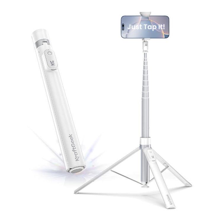 Kraftgeek Automatic Tripod for Iphone, 66" Phone Tripod Selfie Stick for Cell Phone, Tripod Stand with Remote for Video Recording