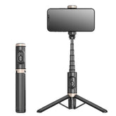 HANENO Portable Selfie Stick Tripod with Remote Bluetooth, Telescopic Design for Iphone, Upgraded Tripod for Travel and Recording Vlogging Kit Camera Stabilizer Electronic Gadgets Aluminum Android Cellphone Smartphone Tk Q12 Black