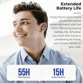 TOZO T10 (Ergonomic Edition) Wireless Earbuds Bluetooth 5.3 Headphones, App Customize EQ, Ergonomic Design, 55H Playtime, Wireless Charging Case, IPX8 Waterproof Sound In-Ear Headset, 2024 New Version Fathersdaygift