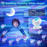 One Fire Northern Lights Projector,16Color Galaxy Projector for Bedroom, 15 White Noise Galaxy Projector, 5Moon Star Projector, Bluetooth Ambient Light Projector, Remote Timer Star Lights Audio Mood Lighting Aurora Living Room Night Light Kids