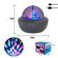 Galaxy Projector Night Light showcasing the USB auto rotating starry sky design and measurements.