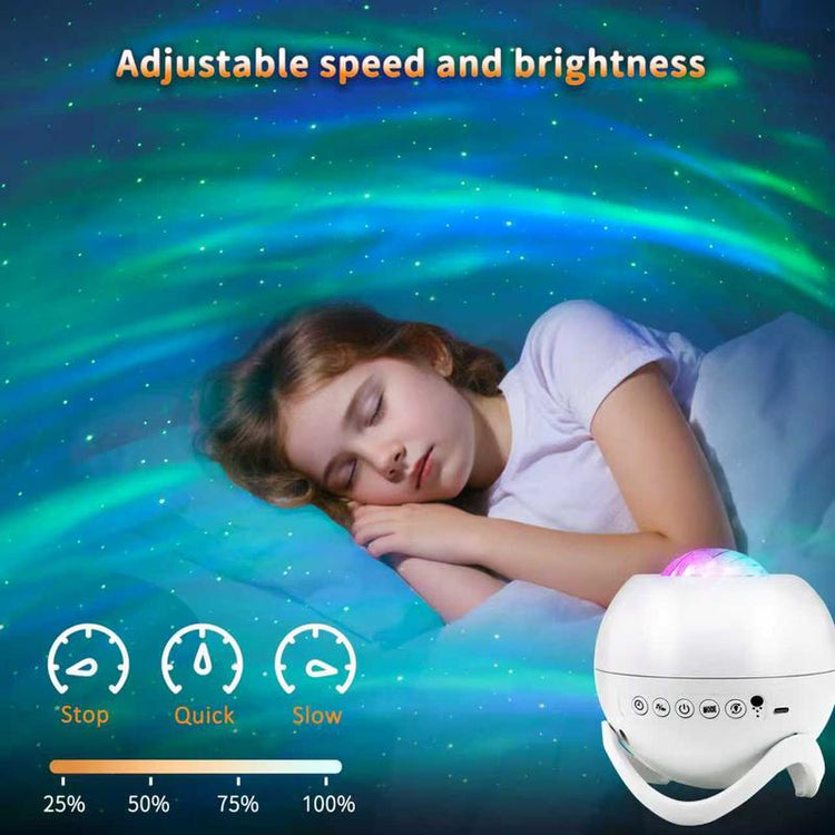 Northern Lights Projector Galaxy Projector for Bedroom, White Noise Bluetooth Speaker Star Projector, Suitable Gaming, Home Theater, Adult, Christmas Mood Night Light